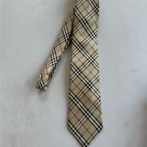 Burberry Beige Checkered Tie